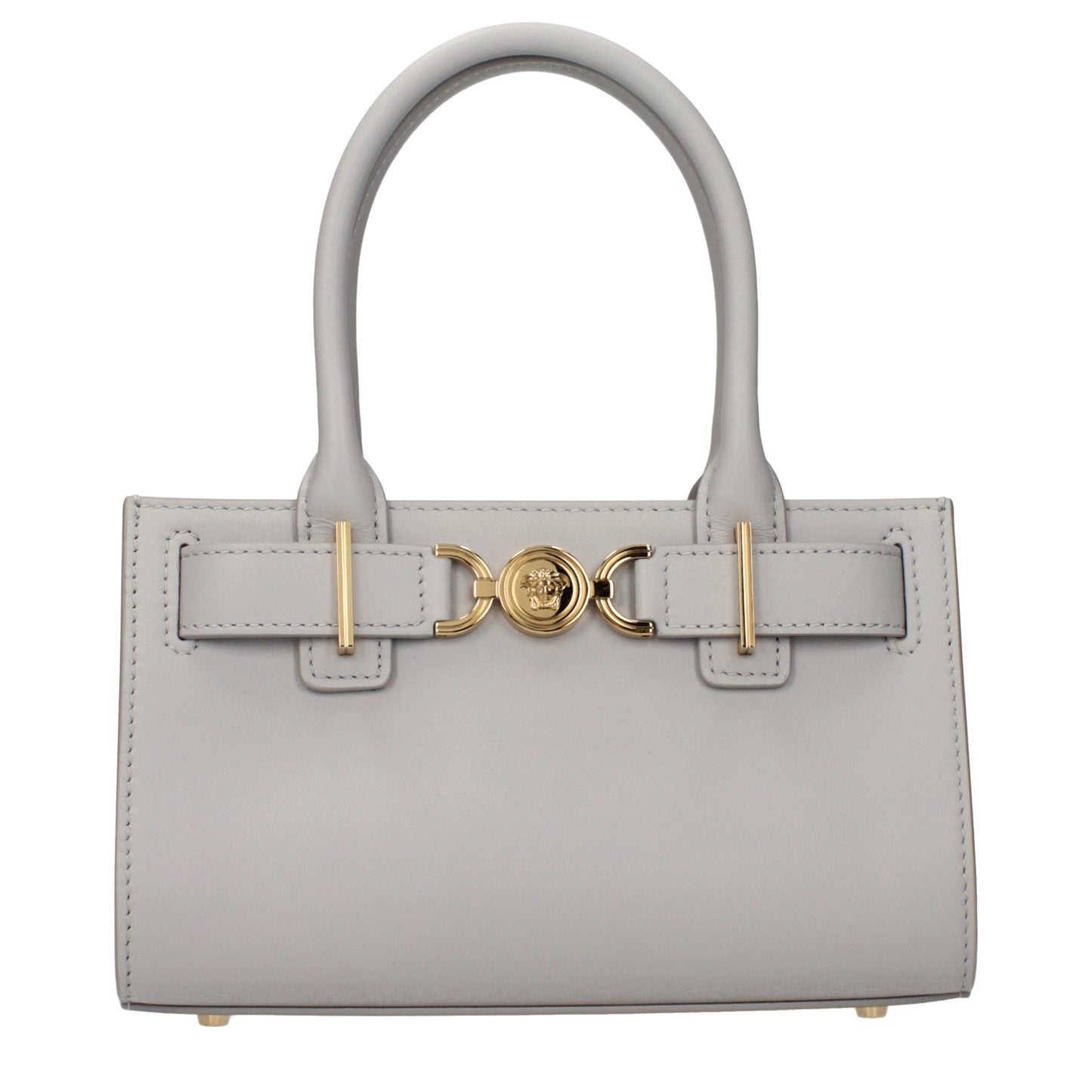 Gray Leather Handbag