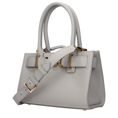 Gray Leather Handbag