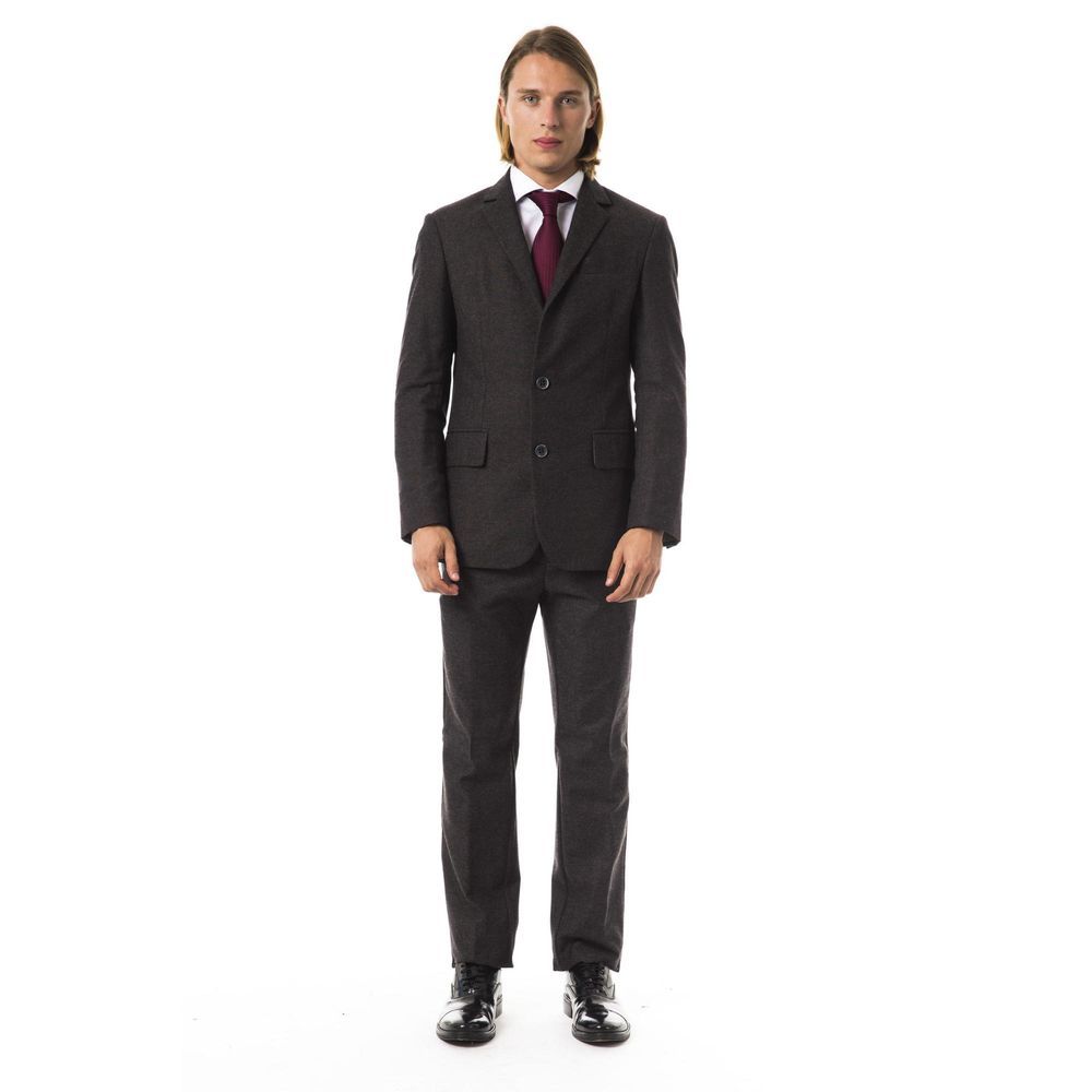 Brown Cotton Two-Piece Suit