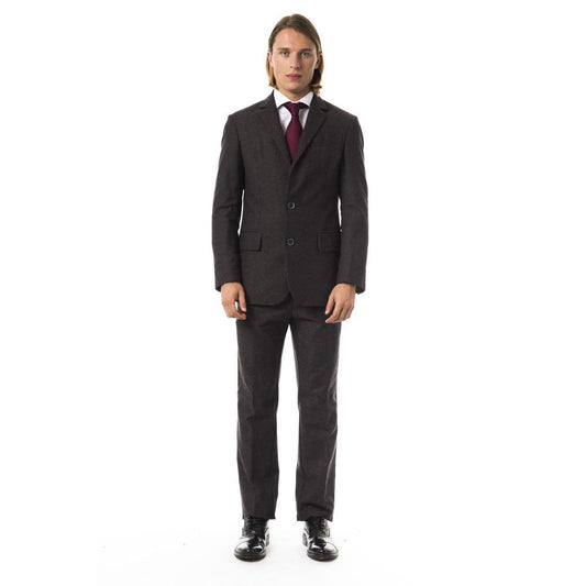 Brown Cotton Two-Piece Suit