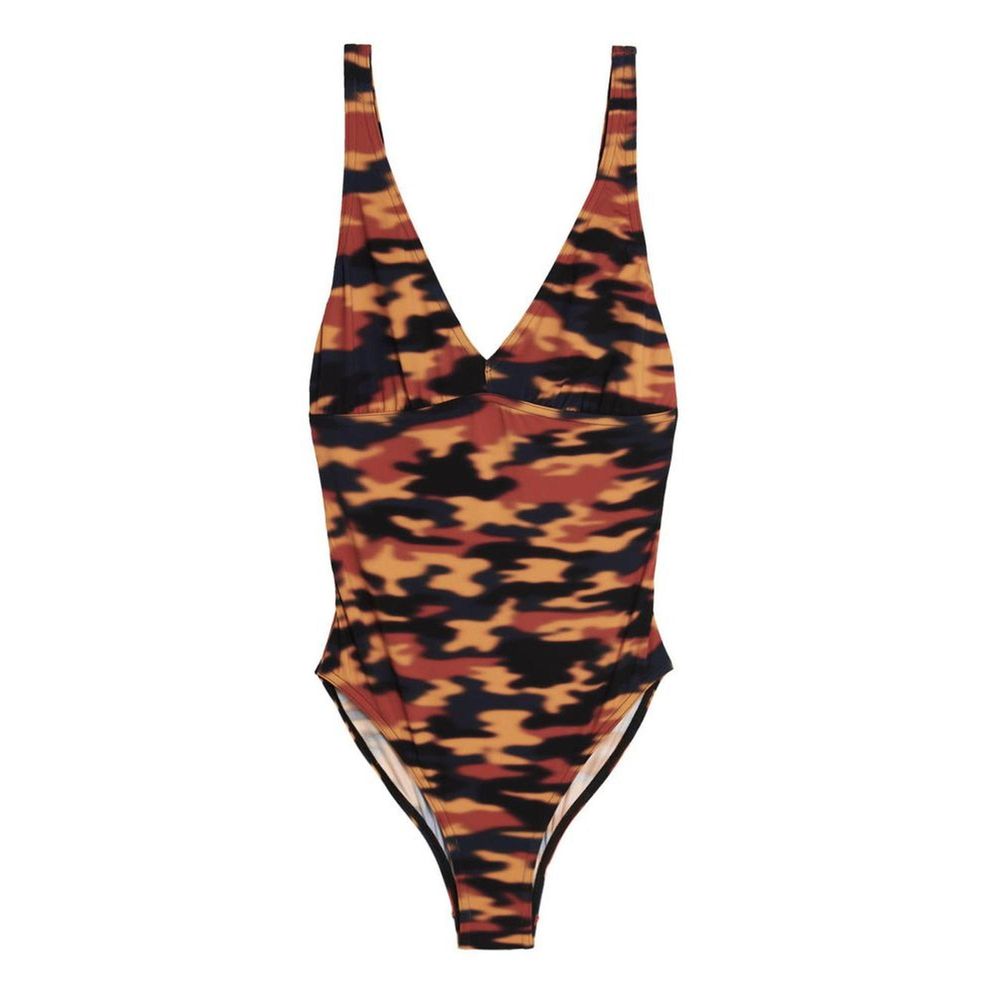 Multicolor Polyester One-Piece Swimsuit