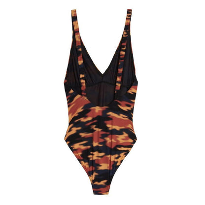 Multicolor Polyester One-Piece Swimsuit