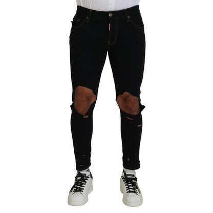Black Cotton Skinny Pants