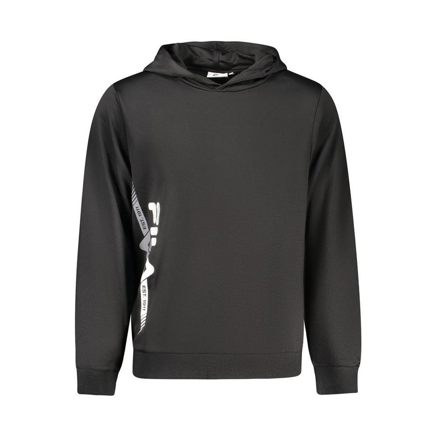 Black Polyester Men Sweatshirt