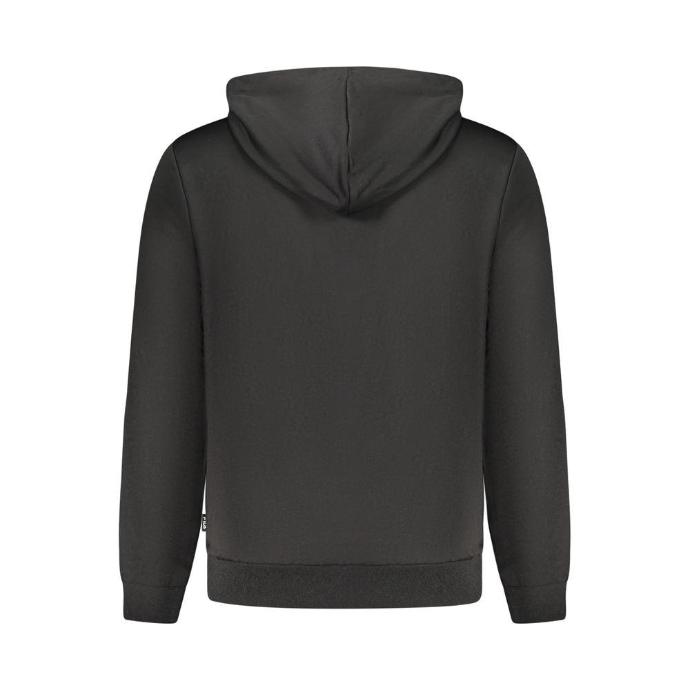 Black Polyester Men Sweatshirt