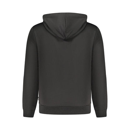 Black Polyester Men Sweatshirt