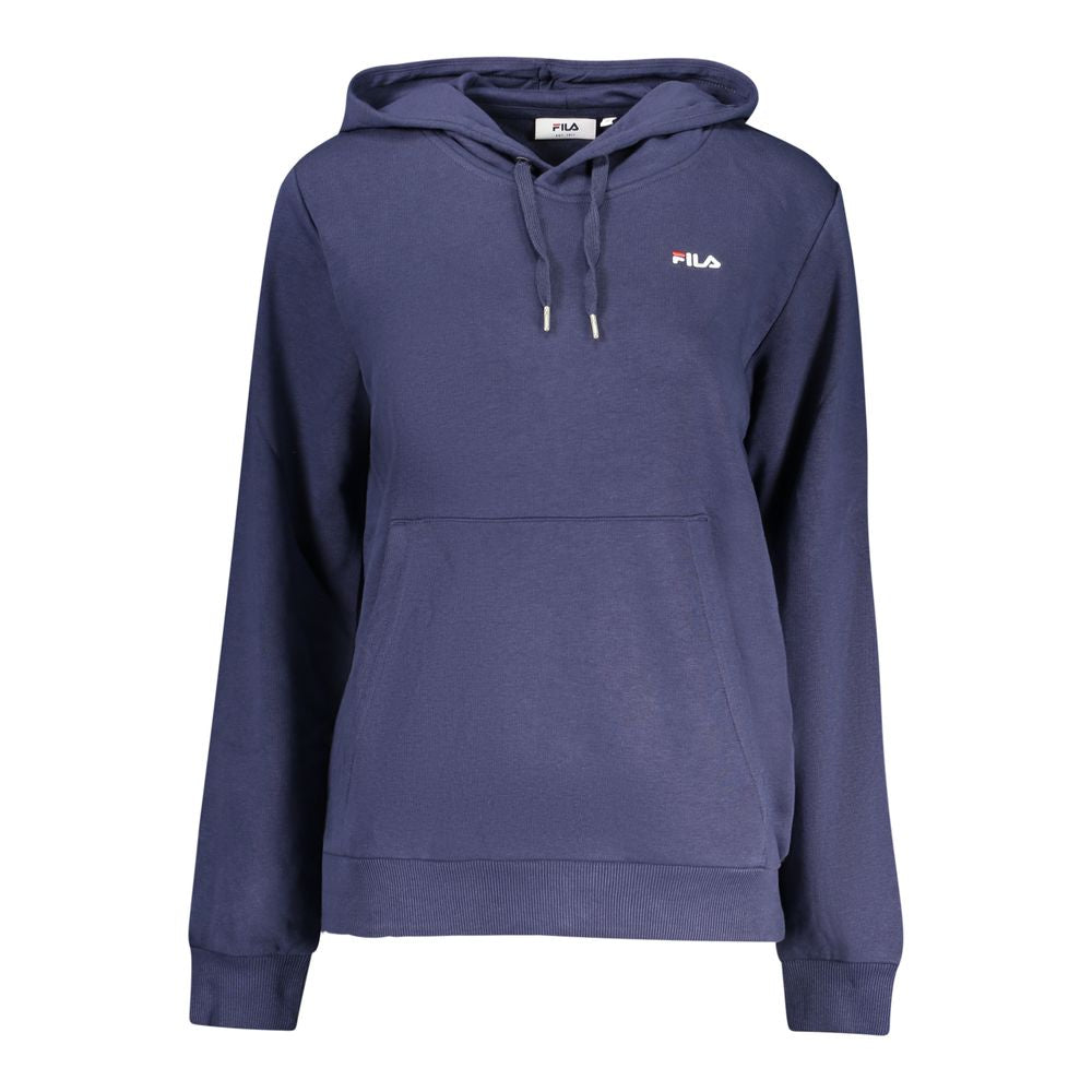 Blue Cotton Women's Hooded Sweatshirt
