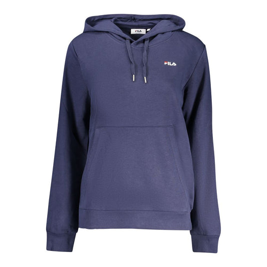 Blue Cotton Women's Hooded Sweatshirt