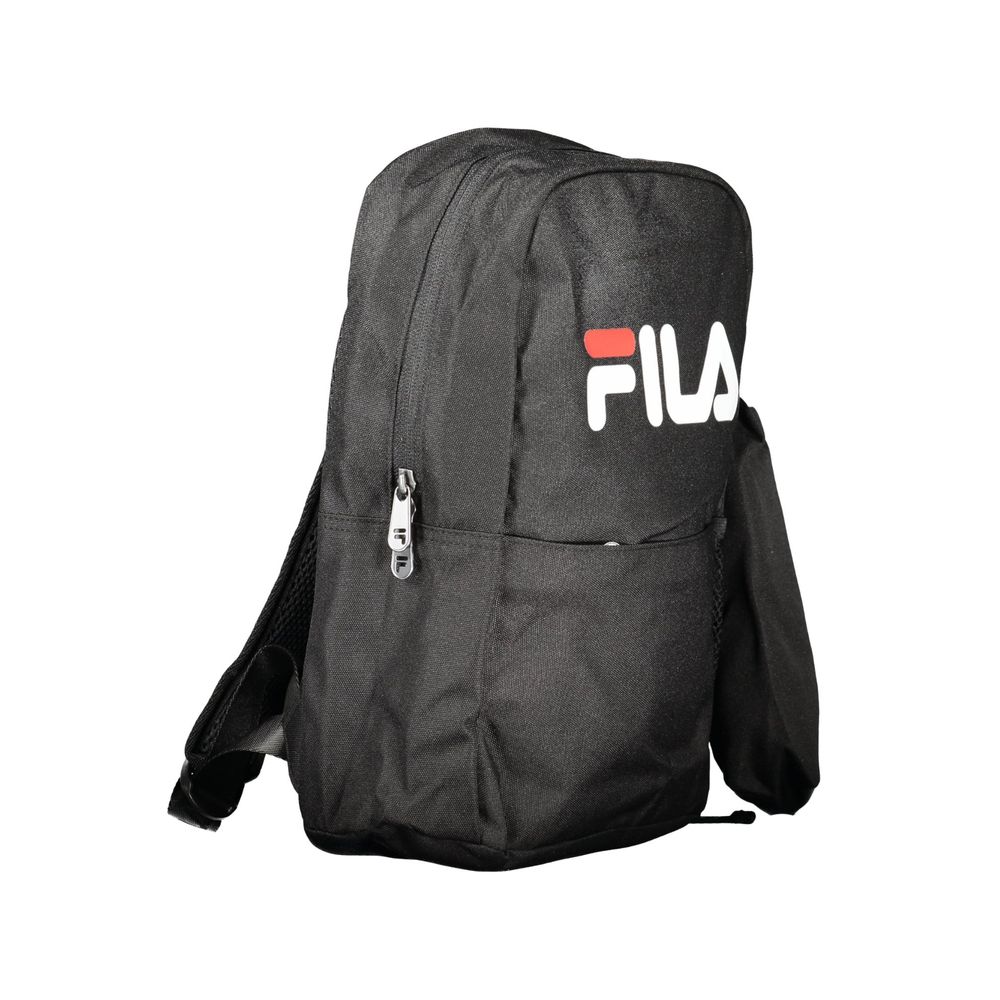 Black Polyester Men Backpack