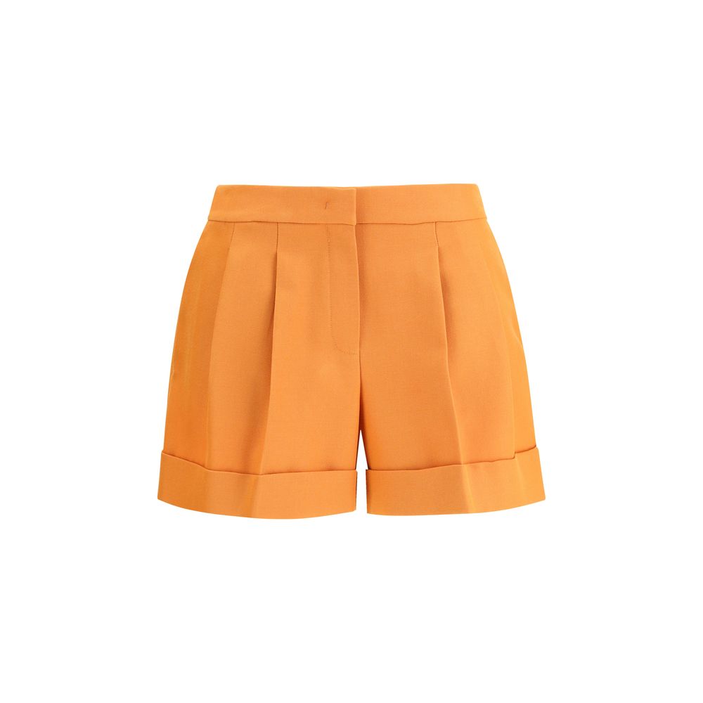 Orange Fleece Wool Bermuda Shorts