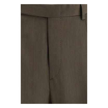 Bicolor Fleece Wool Casual Pants